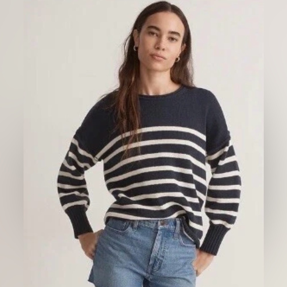 Madewell Conway Crewneck Pullover Sweater Deep Indigo SZ XS